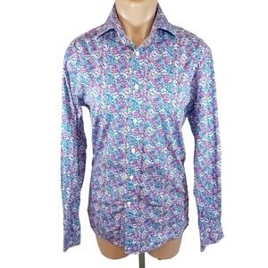 Men's Formal Dress Shirt Button Up Down Floral Print Maximalism Business Fun 14R